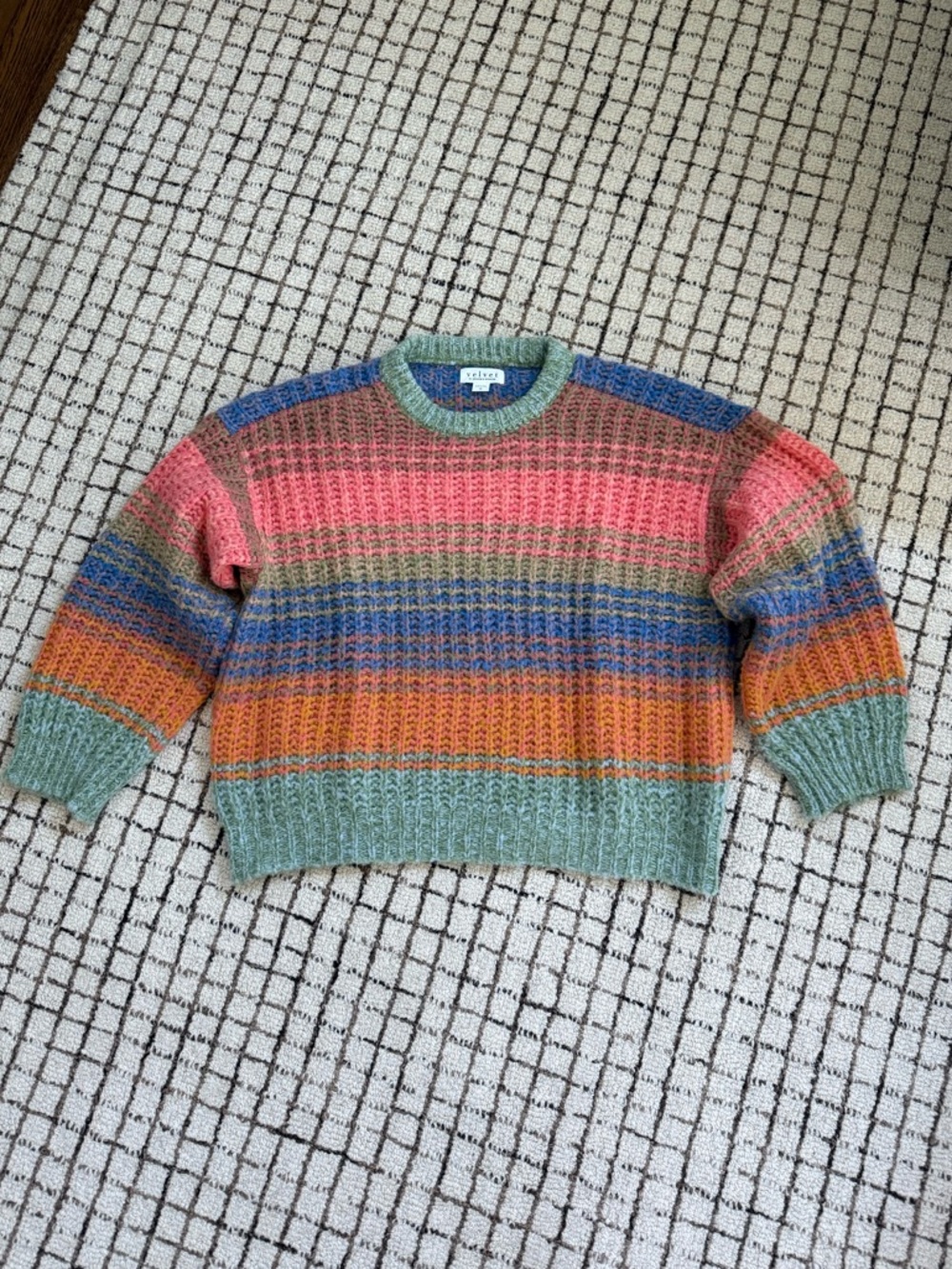 Velvet by Graham & Spencer Raven Striped Crewneck Sweater
